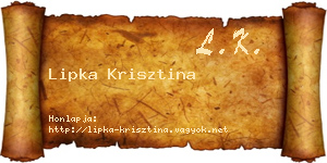 Lipka Krisztina névjegykártya